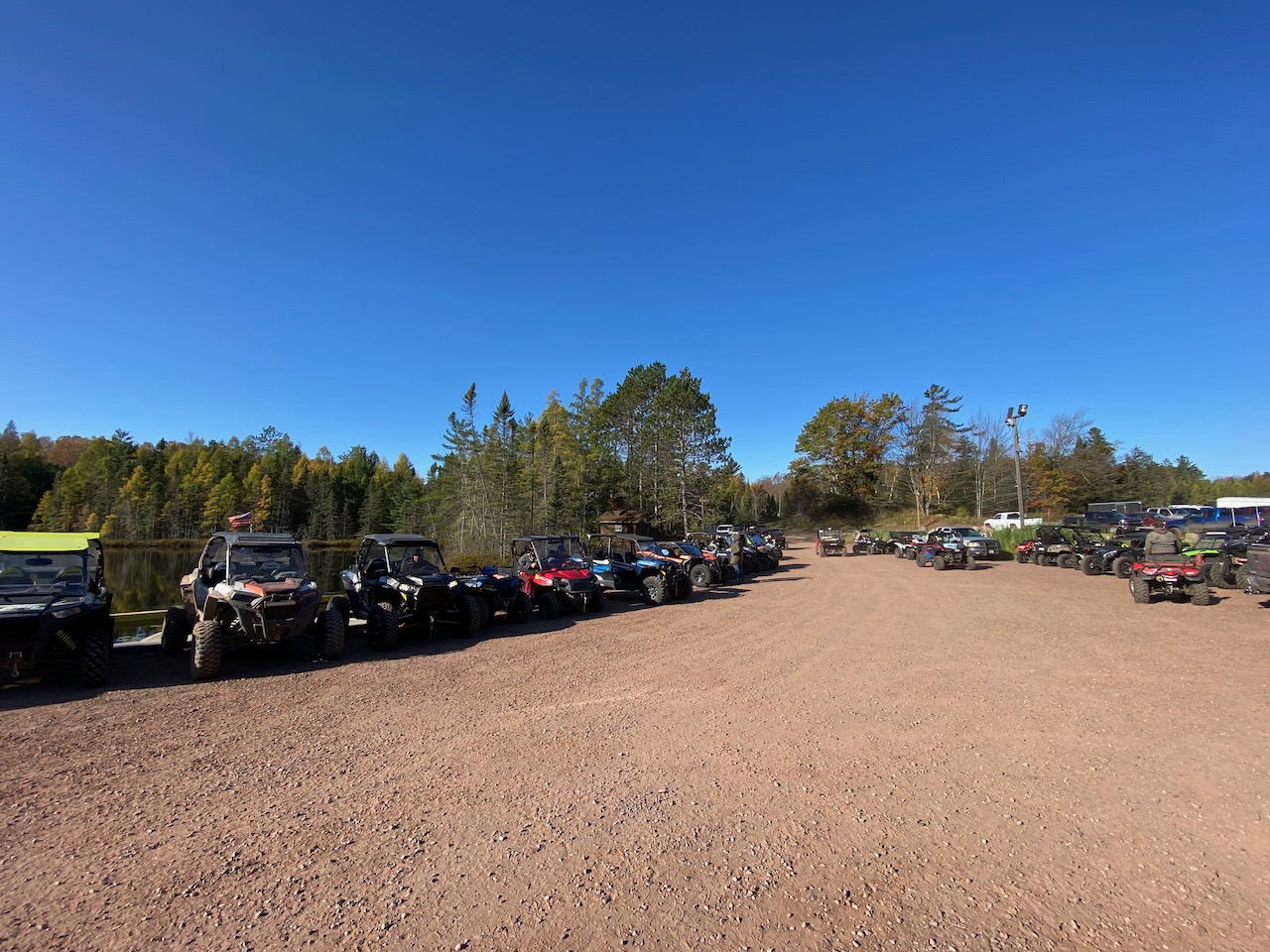 UTVs in Lakewoods resort parking lot