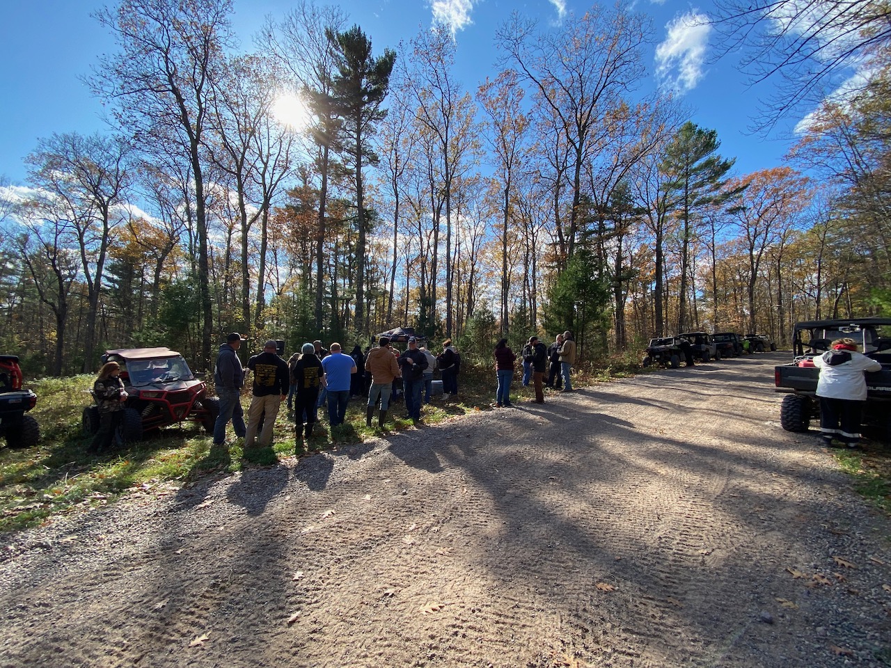 Group standing on the trail sides