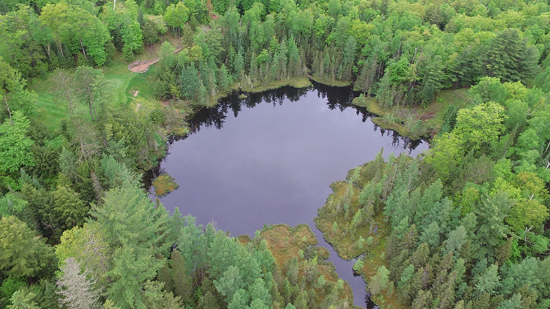 Aerial view of Erik's Pocket lake
