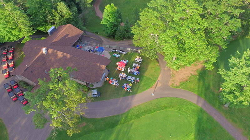 Aerial view of Forest Ridges Golf Course Clubhouse