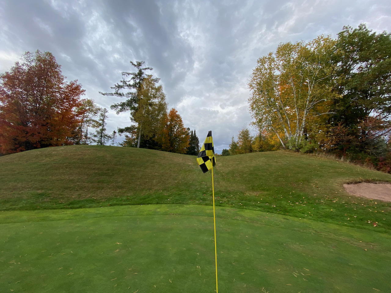 Golf Course green and flagstick