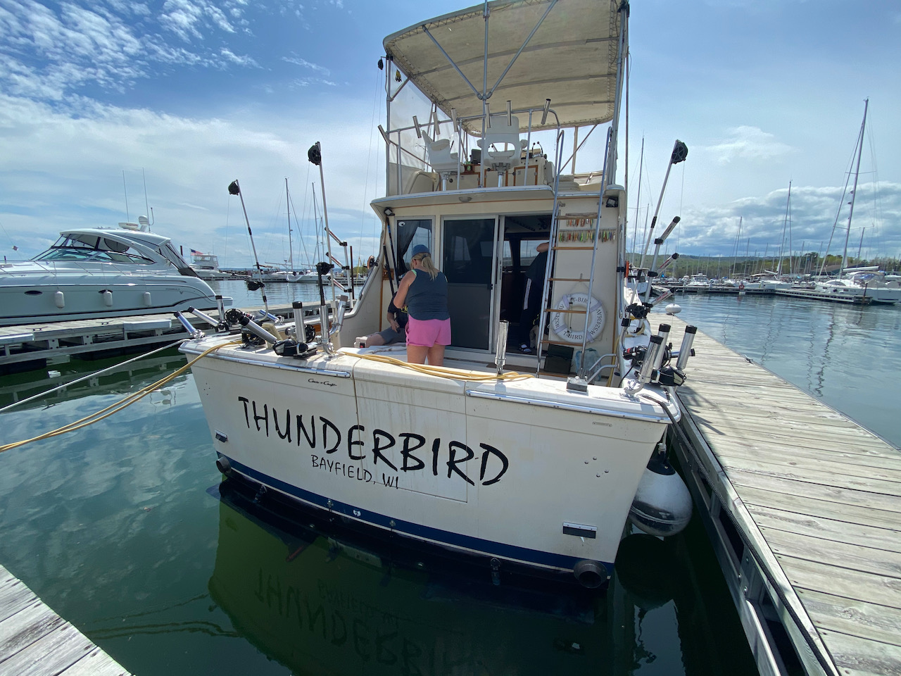 Thunderbird fishing boat docked