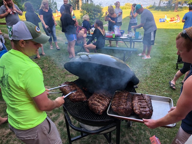 guy grilling ribs