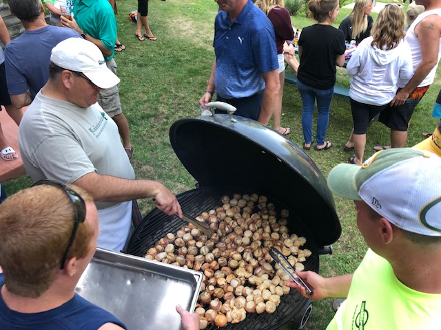 Scallops on a large grill