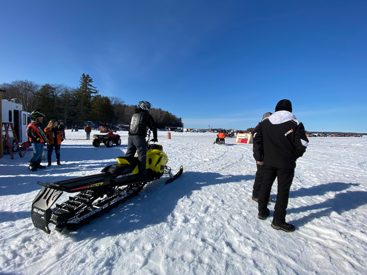 snowmobile on the lake