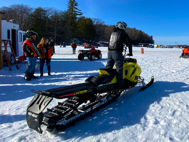 Snowmobile on the lake
